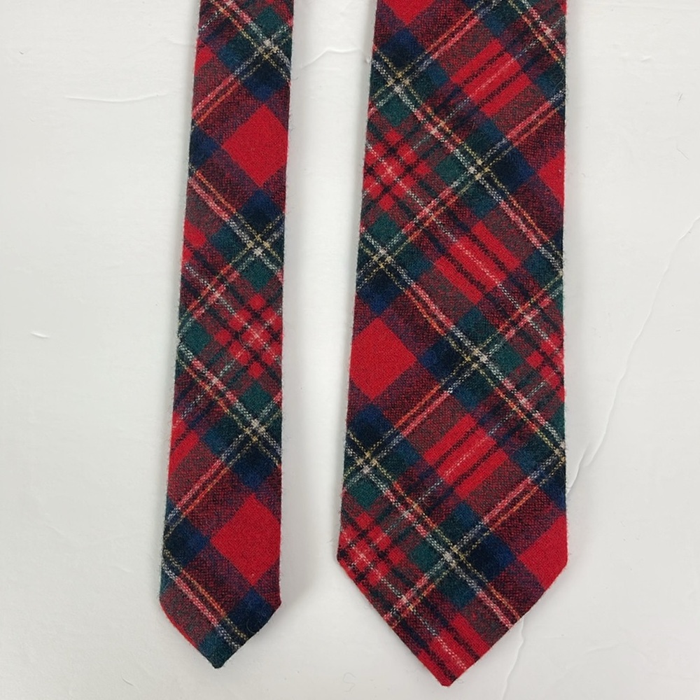 Vtg Pendleton Red Plaid Wool Tie USA Made 3 in wide 56 in long necktie Tartan - Picture 4 of 7